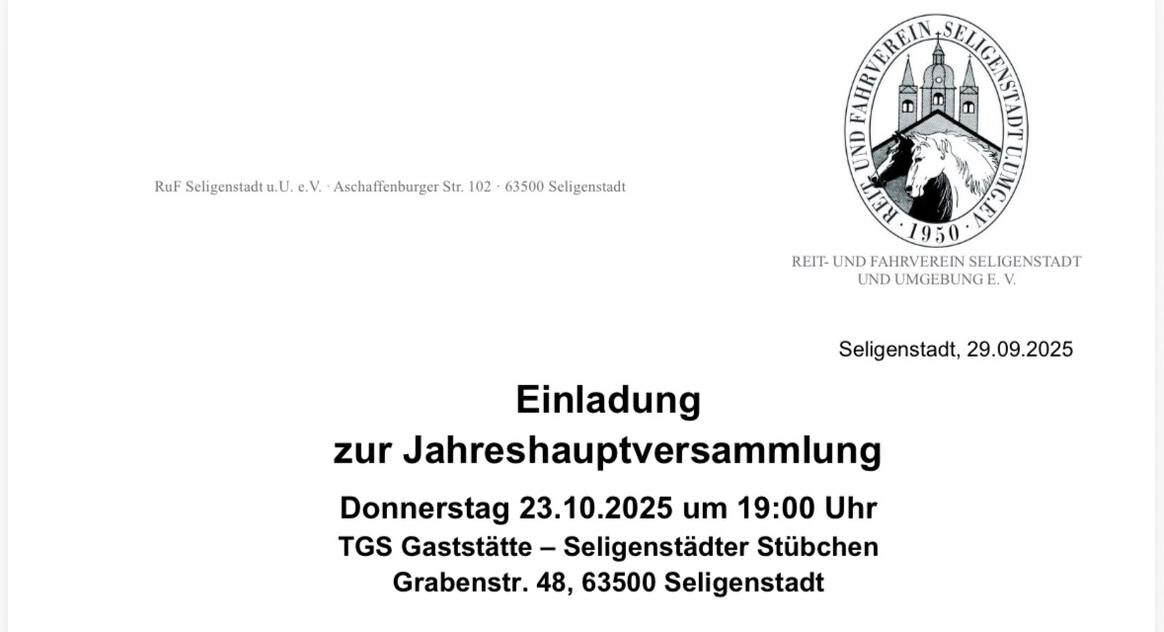 Jahreshauptversammlung 2025